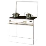 Estufa de leña de 2 fuegos, 10,5 kW, troncos 50 cm, blanca - Imagen 2