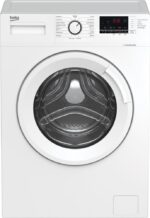 Lavadora Beko WUV8011XWW con puerta de cristal, 8 kg, color blanco