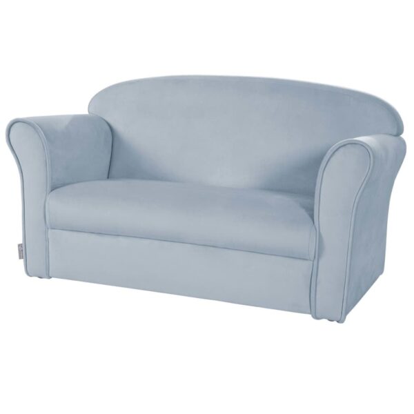 Sofá infantil roba con reposabrazos azul cielo