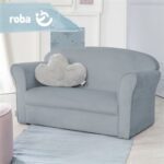 Sofá infantil roba con reposabrazos azul cielo - Imagen 4